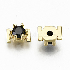 Messing Mikro ebnen Zirkonia cabochons KK-S061-48G-A-NR