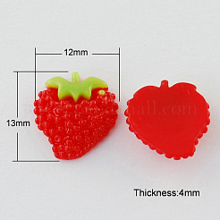 Erdbeere flatback Harz Cabochons CRES-B3051-A99