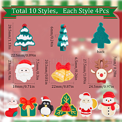 40 stücke 10 arten weihnachtsthema opake harz cabochons CRES-SC0002-56