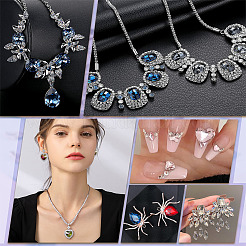 64 Stück 4 Stil Strass-Cabochons aus Glas mit spitzem Rücken RGLA-FG0001-08
