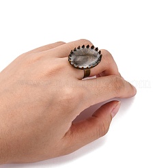 Diy antiken Bronze-Messing-Pad-Ring machen RJEW-MSMC002-09
