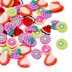 1800 Stück 6 Stil Obst Thema handgemachte Fimo Nail Art Dekoration CLAY-YW0001-22
