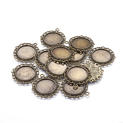 Zink Legierung Anhänger Fassungen für Cabochon & Strass X-PALLOY-A15290-AB-FF