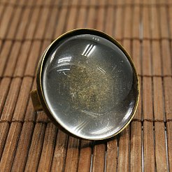 25mm transparent klar gewölbte Glas Cabochon Abdeckung für Messing Porträt Ringherstellung KK-X0016-NF