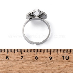304 Edelstahl mit Strass-Fingerringen RJEW-Q020-17P