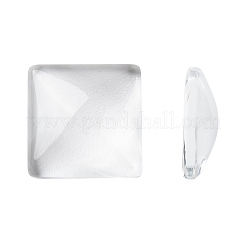 Transparent klares Glas Quadrat Cabochon GGLA-A001-15mm