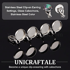Rohling-Set zum Herstellen von Kuppel-Ohrclips DIY-UN0005-21