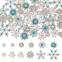 48 Stück 12 Stile Legierung Strass Cabochons ALRI-NB0001-18