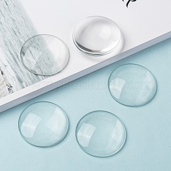 Transparente Glas Cabochons GGLA-R026-45mm