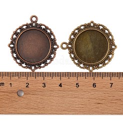 Flachrund Zink Legierung Anhänger Fassungen PALLOY-X0013-NR