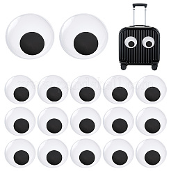 12 Stück schwarz-weiße Wackelaugen-Cabochons DOLL-PH0001-19