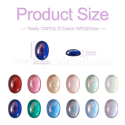 120 Stück 12 Farben transparente Harz Cabochons CRES-CW0001-03