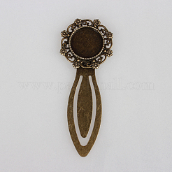 Antike Bronze Eisen Lesezeichen Fassungen für Cabochon PALLOY-N0084-03AB-NF