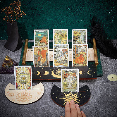 Wholesale Gorgecraft Pieces Wooden Tarot Card Stand Holder Moon Sun