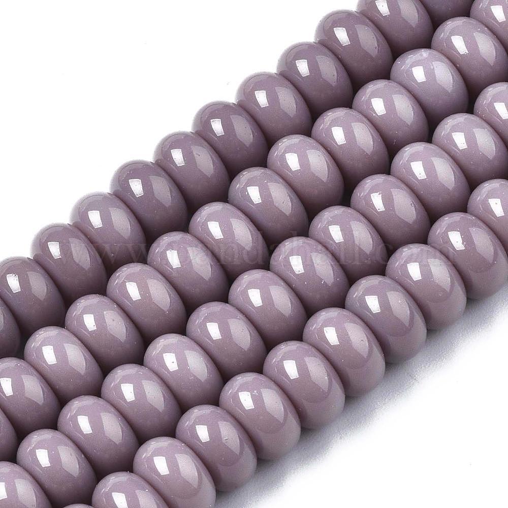 Wholesale Opaque Solid Color Glass Beads Strands Pandahall