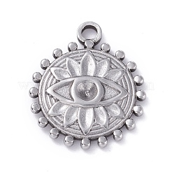 Anlaufgeschützter Anhänger aus Edelstahl 304 mit Strass-Cabochons STAS-P288-13P