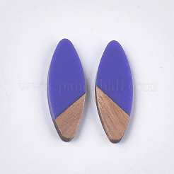 Cabochons aus Harz und Walnussholz RESI-S358-88D