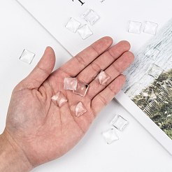 Transparent klares Glas Quadrat Cabochon GGLA-A001-15mm