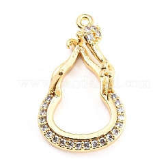 Cabochon-Anhänger mit Mikropavé aus Messing mit klaren Zirkonia-Anhängern KK-Q794-02B-G