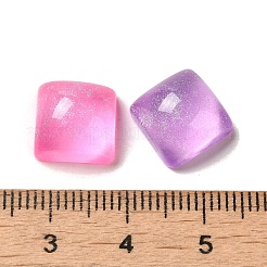 Transparente Decoden-Cabochons aus Harz mit Glitzerpulver RESI-E053-08B
