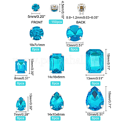 198 Stück 9 Stil Strass zum Aufnähen DIY-PH0008-64