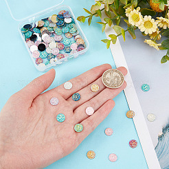 128 Stück 8 Farben Harz Cabochons CRES-CN0001-07