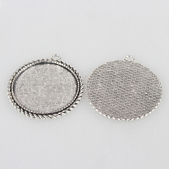 Tibetischer Stil Legierung Anhänger Fassungen X-TIBEP-N003-66AS