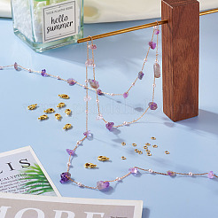 3 м наборы для изготовления ожерелья из кусочков натурального аметиста и АБС-пластика с имитацией жемчуга&nbsp;CHC-TA0001-30D