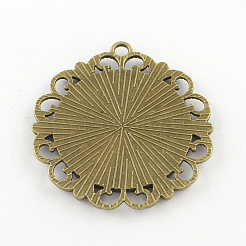 Mit synthetischen Koralle Cabochon und Messing Anhänger Fassungen TIBEP-Q045-001AB-NR