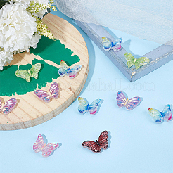 50 Stück 5 Stile sprühbemalte Decoden-Cabochons aus Harz RESI-SC0003-44