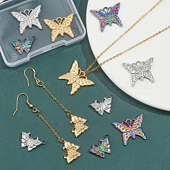 12 stücke 6 arten 304 edelstahl anhänger strass einstellungen STAS-CA0002-01