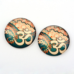 Yoga Thema Glas Cabochons X-GGLA-L011-25mm-23