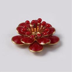 Blume Messing Emaille Fassungen für Cabochon KK-K114-DM-G