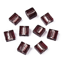 Бусины ручной работы бусины серебряной фольгой&nbsp;FOIL-S006-12x12mm-05