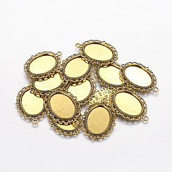 Zink Legierung Anhänger Fassungen für Cabochon & Strass PALLOY-A15257-AG-FF