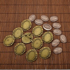 Elefantenkopf tibetischem Stil Legierung Anhänger Strass-Cabochon Fassungen DIY-X0187-AB-NF