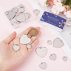 30 Stück 3 Stile 304 Edelstahl Anhänger Cabochon Einstellungen STAS-SC0006-16