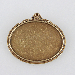 Weinlese Legierung  Broschennadeln cabochon lünette Fassungen X-PALLOY-N0085-08AB-NF