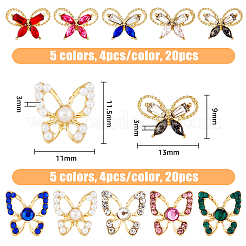 40 Stück Strass-Cabochons in Schmetterlingsform MRMJ-HY0002-38