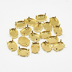 201 Edelstahl-Aufnähfassungen mit Krappenfassung STAS-T032-03G-10x14mm