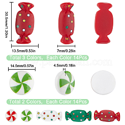 70 Stück 5 Stile Weihnachts-Cabochons aus opakem Harz. RESI-SC0002-81
