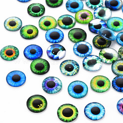 100 Stück Glascabochons im 50-Stil GLAA-WH0022-87