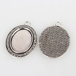 Tibetischer Stil Legierung Anhänger Fassungen TIBEP-N003-26AS