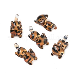 Transparente Harz-Cabochons mit Leopardenmuster CRES-Z014-02