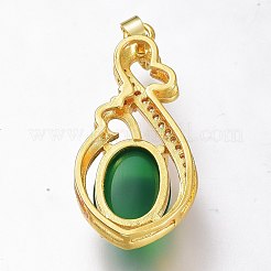 Messing Micro Pave klare Zirkonia offene Rückseite Lünette Anhänger Cabochon Einstellungen ZIRC-I049-09G
