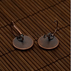 Cabochon-Abdeckung aus klar gewölbtem Glas und Fassungen für den Ohrring aus Messing für Heimwerker DIY-X0160-R-NR