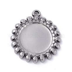 Anlaufgeschützte Cabochon-Fassungen für Anhänger aus Edelstahl 304 STAS-P288-19P