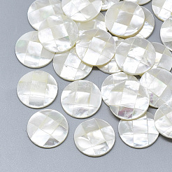Natürliche weiße Muschel Perlmutt Muschel Cabochons SSHEL-S264-055B