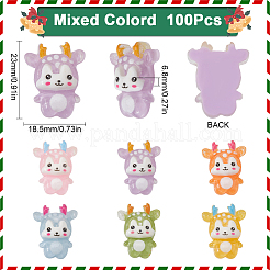 100 Stück transparente Cabochons aus Weihnachts-Rentierharz RESI-SC0005-58