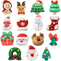90 stücke 15 arten weihnachtsthema opake harz cabochons FIND-SC0011-32